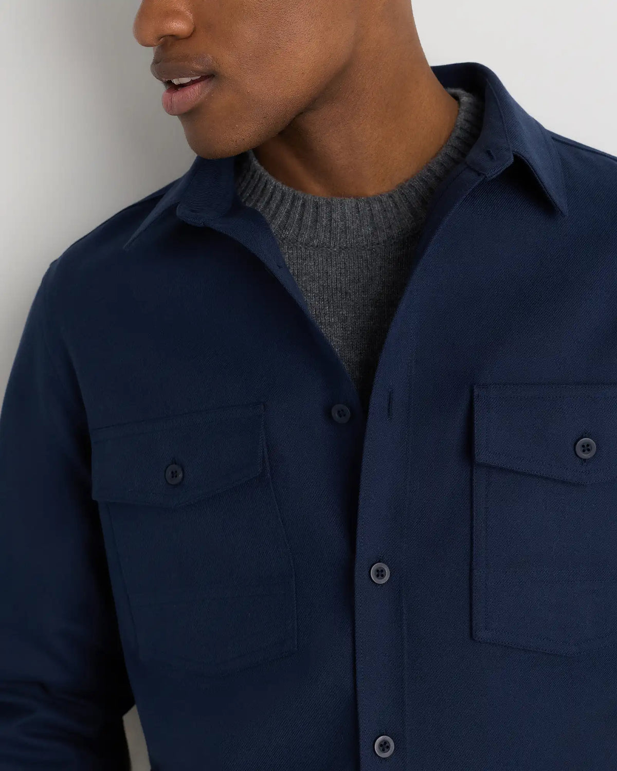 Brushed Cotton Wool Utility Overshirt