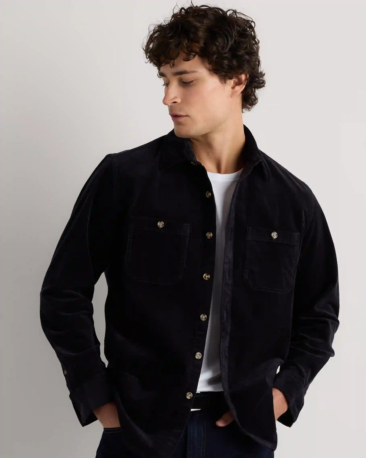 Organic Stretch Corduroy Utility Shirt