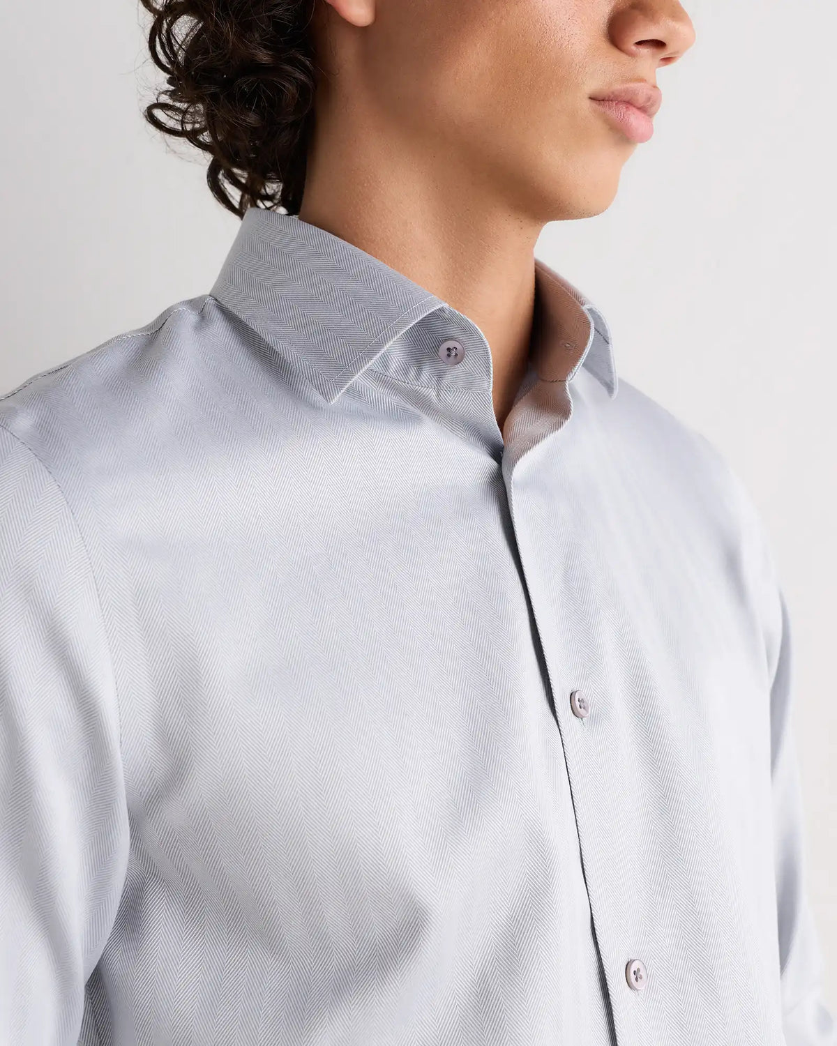 Supima Cotton Herringbone Dress Shirt