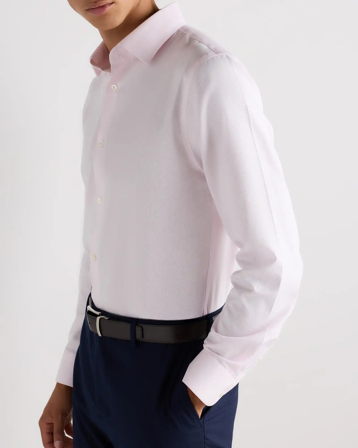 Supima Cotton Herringbone Dress Shirt