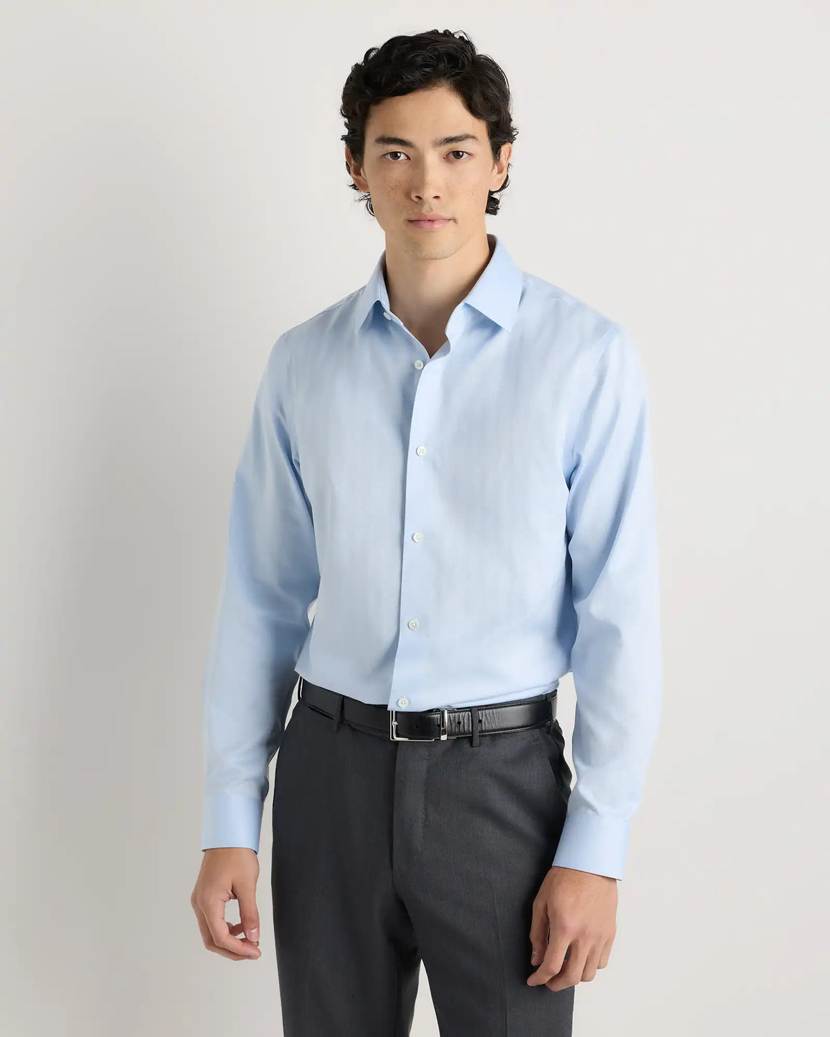 Supima Cotton Herringbone Dress Shirt