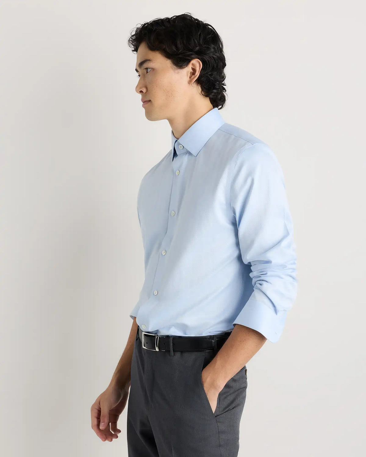 Supima Cotton Herringbone Dress Shirt