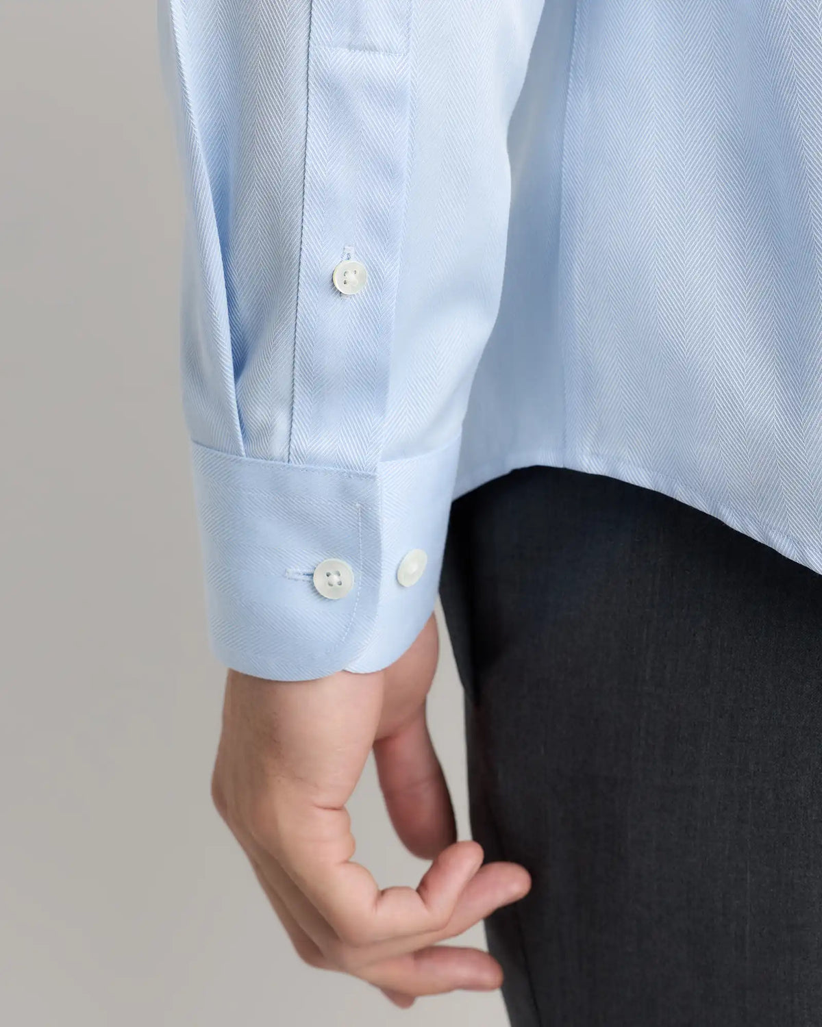 Supima Cotton Herringbone Dress Shirt