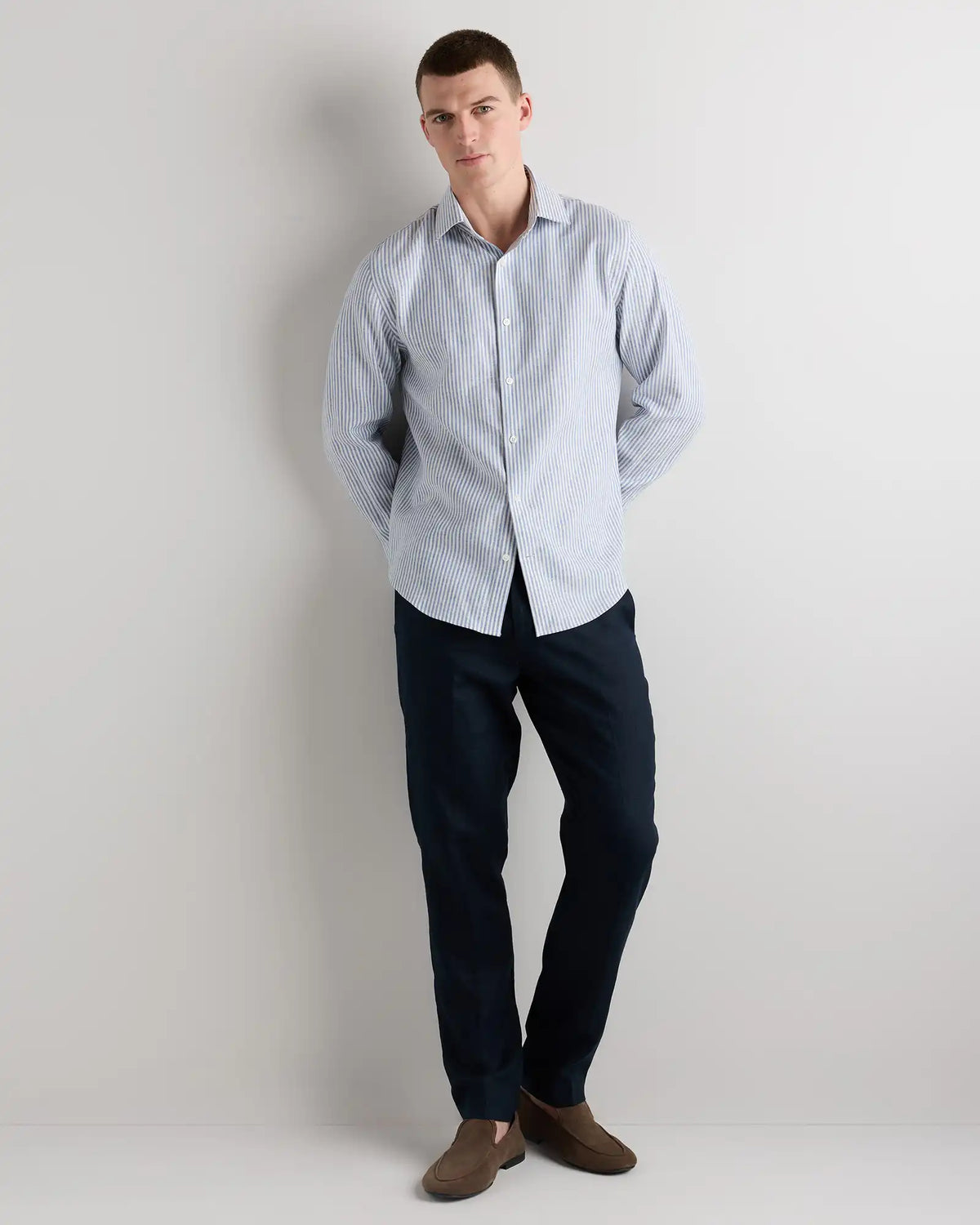 100% European Linen Wrinkle-Resistant Dress Shirt