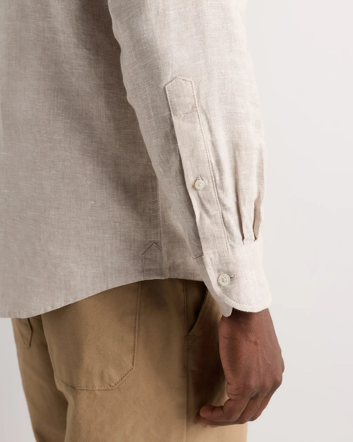 100% European Linen Relaxed Band Collar Shirt