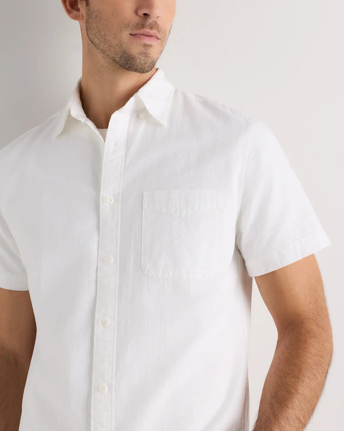 100% Organic Cotton Seersucker Short Sleeve Shirt