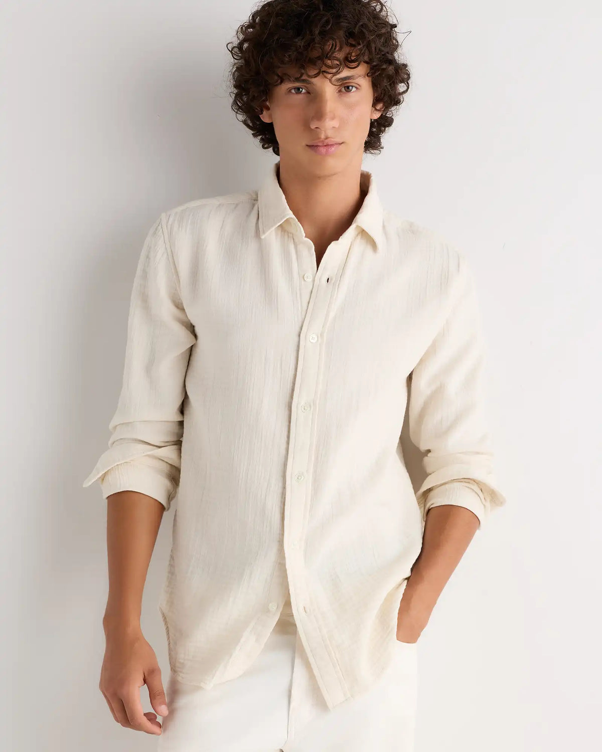 100% Organic Cotton Gauze Long Sleeve Shirt