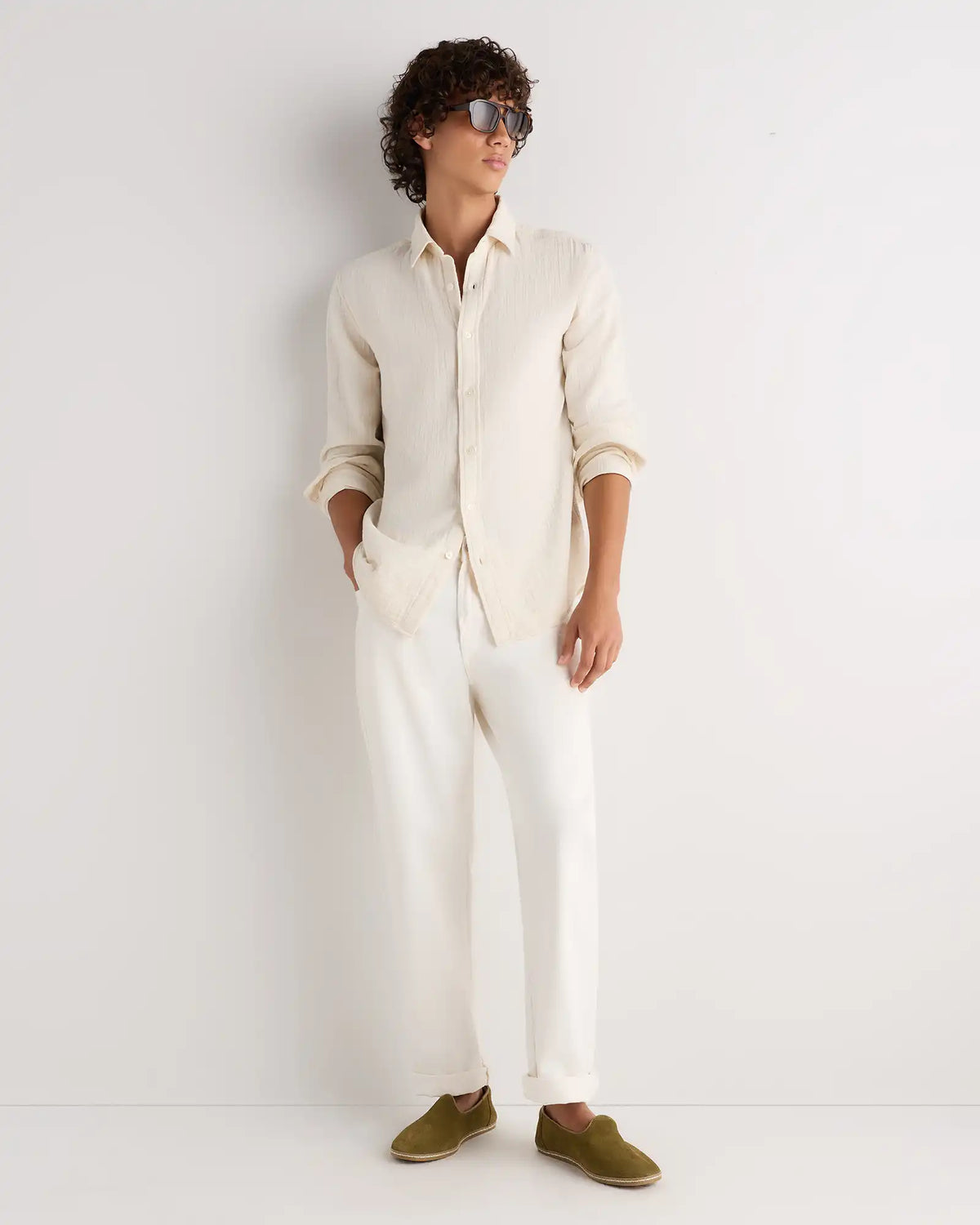 100% Organic Cotton Gauze Long Sleeve Shirt