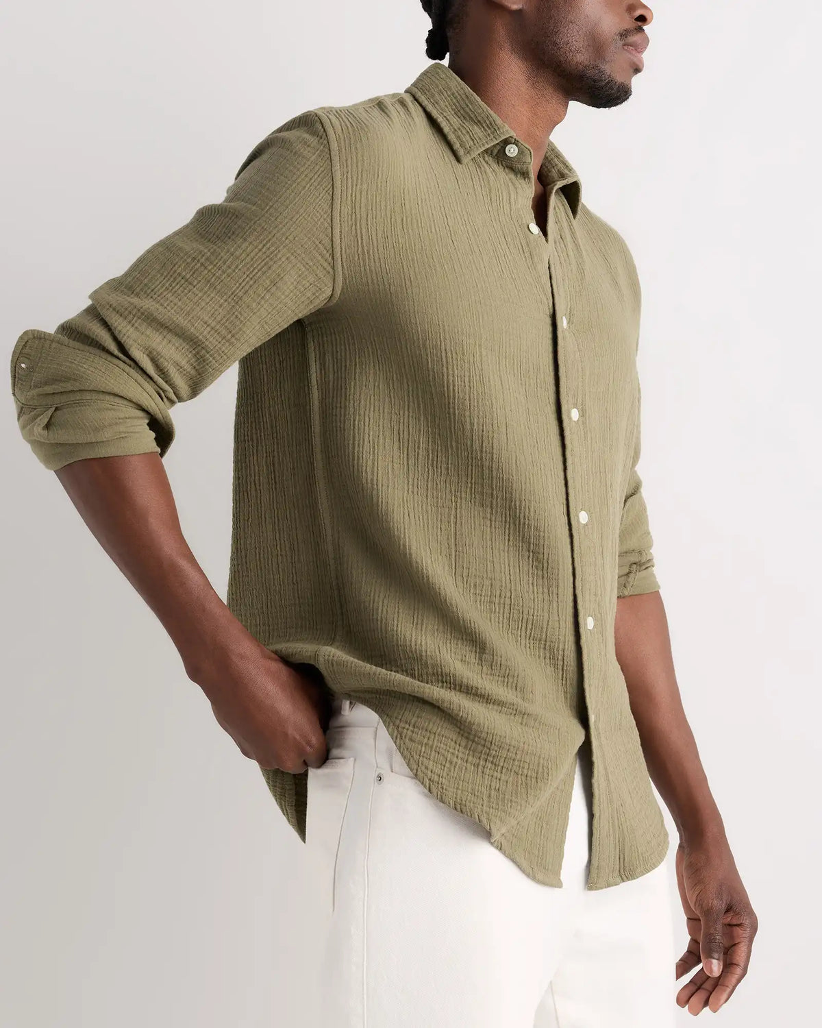 100% Organic Cotton Gauze Long Sleeve Shirt