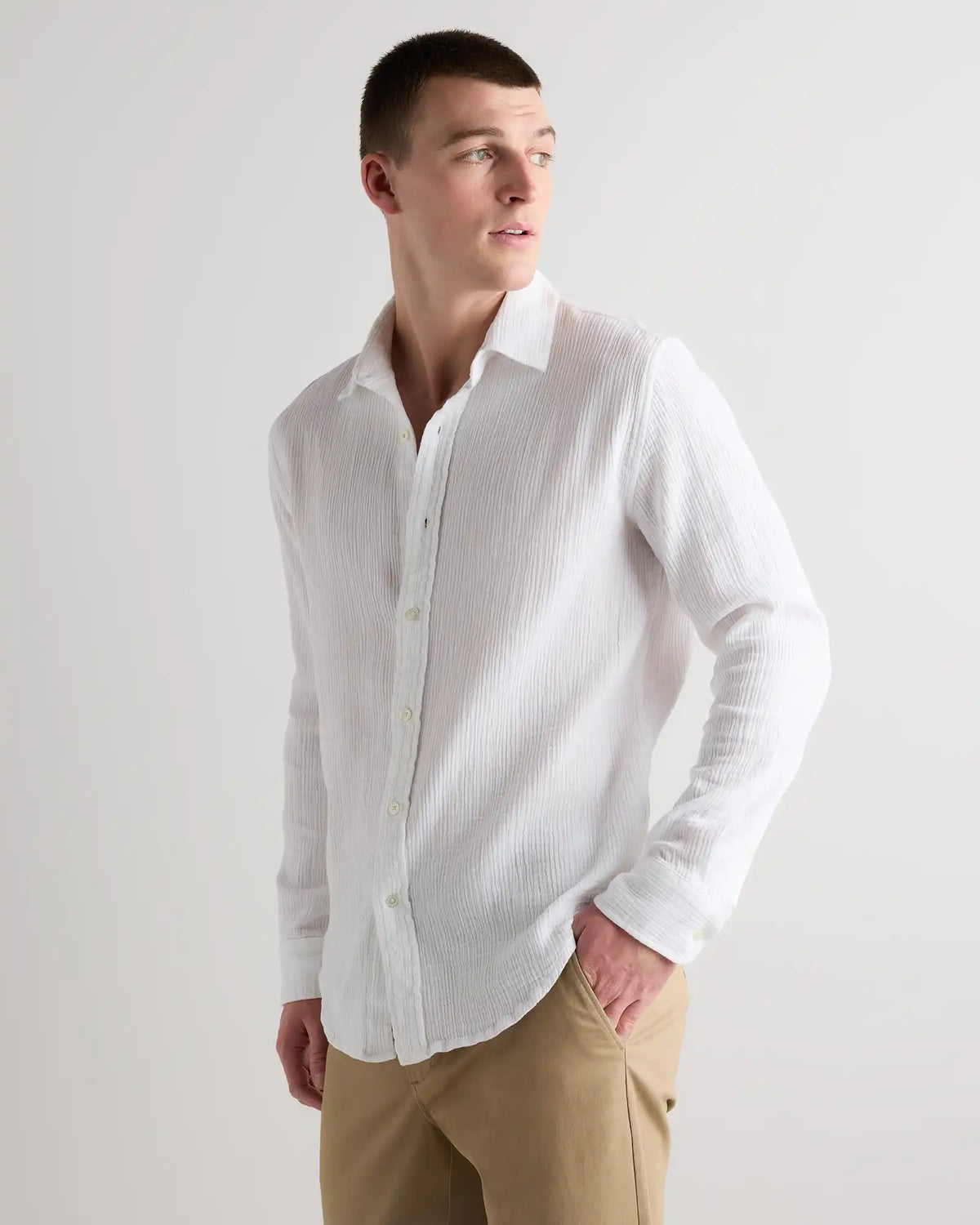 100% Organic Cotton Gauze Long Sleeve Shirt