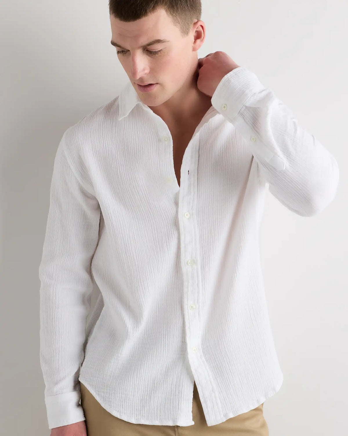 100% Organic Cotton Gauze Long Sleeve Shirt