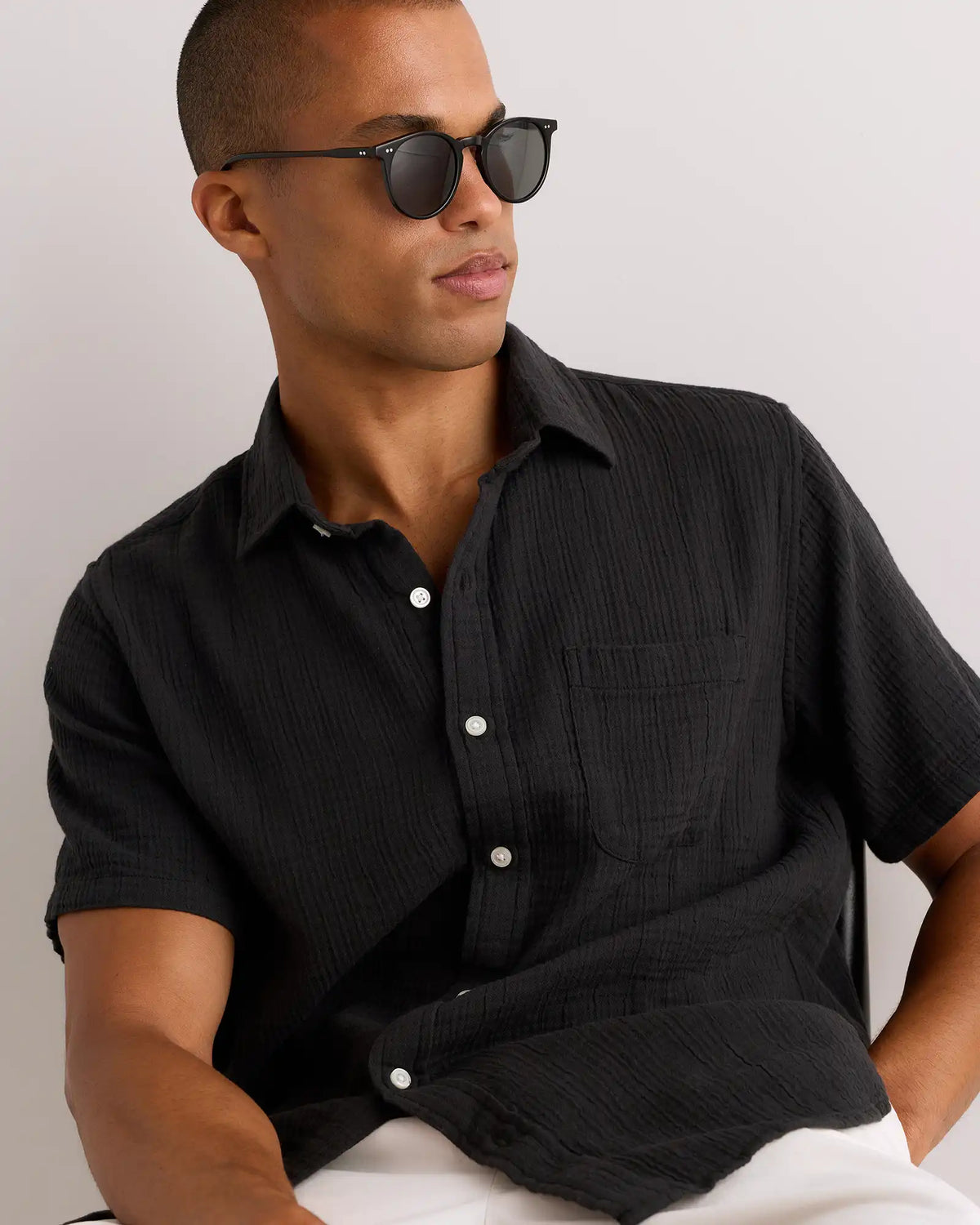 100% Organic Cotton Gauze Short Sleeve Shirt