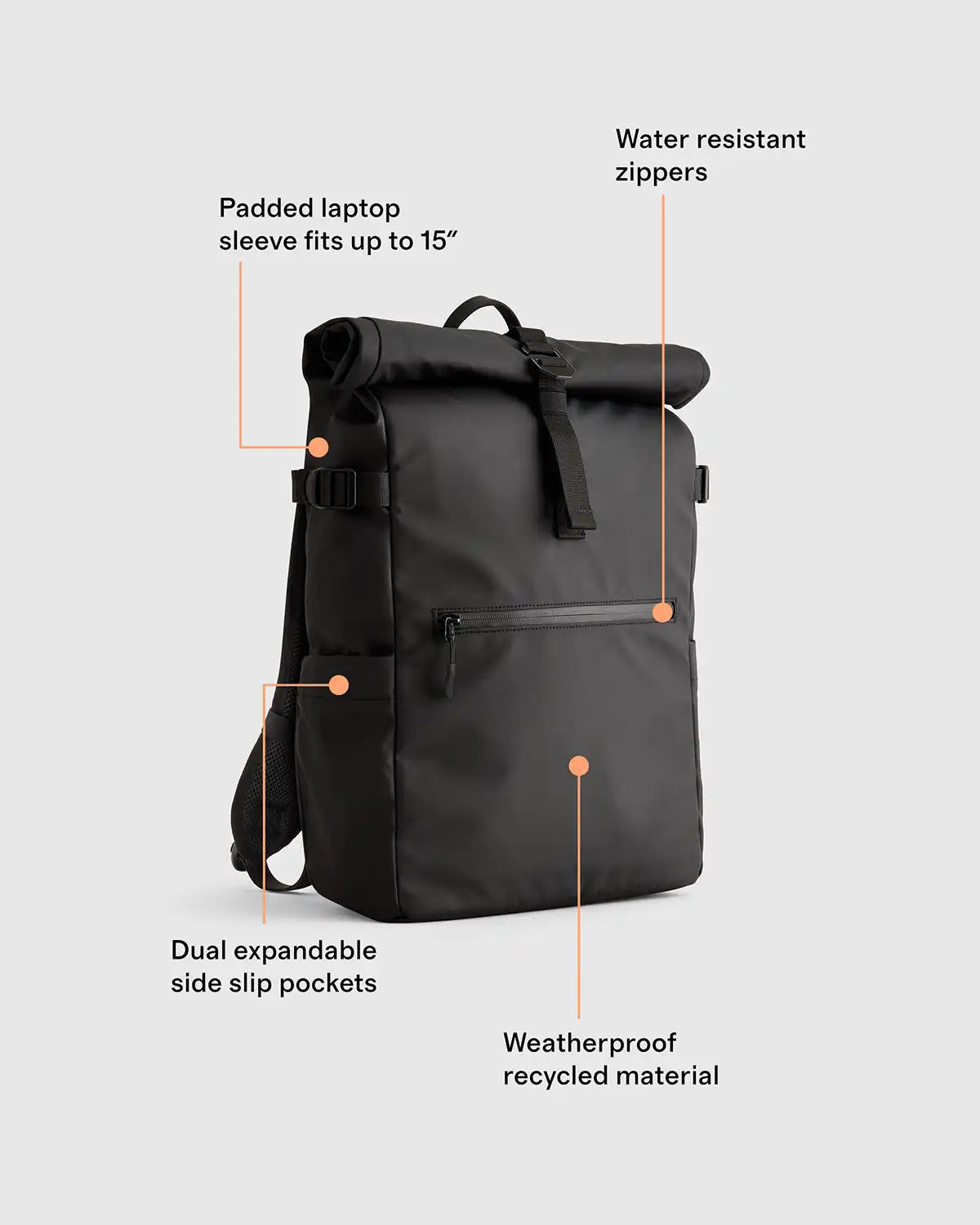 Weather Proof Roll-Top Backpack