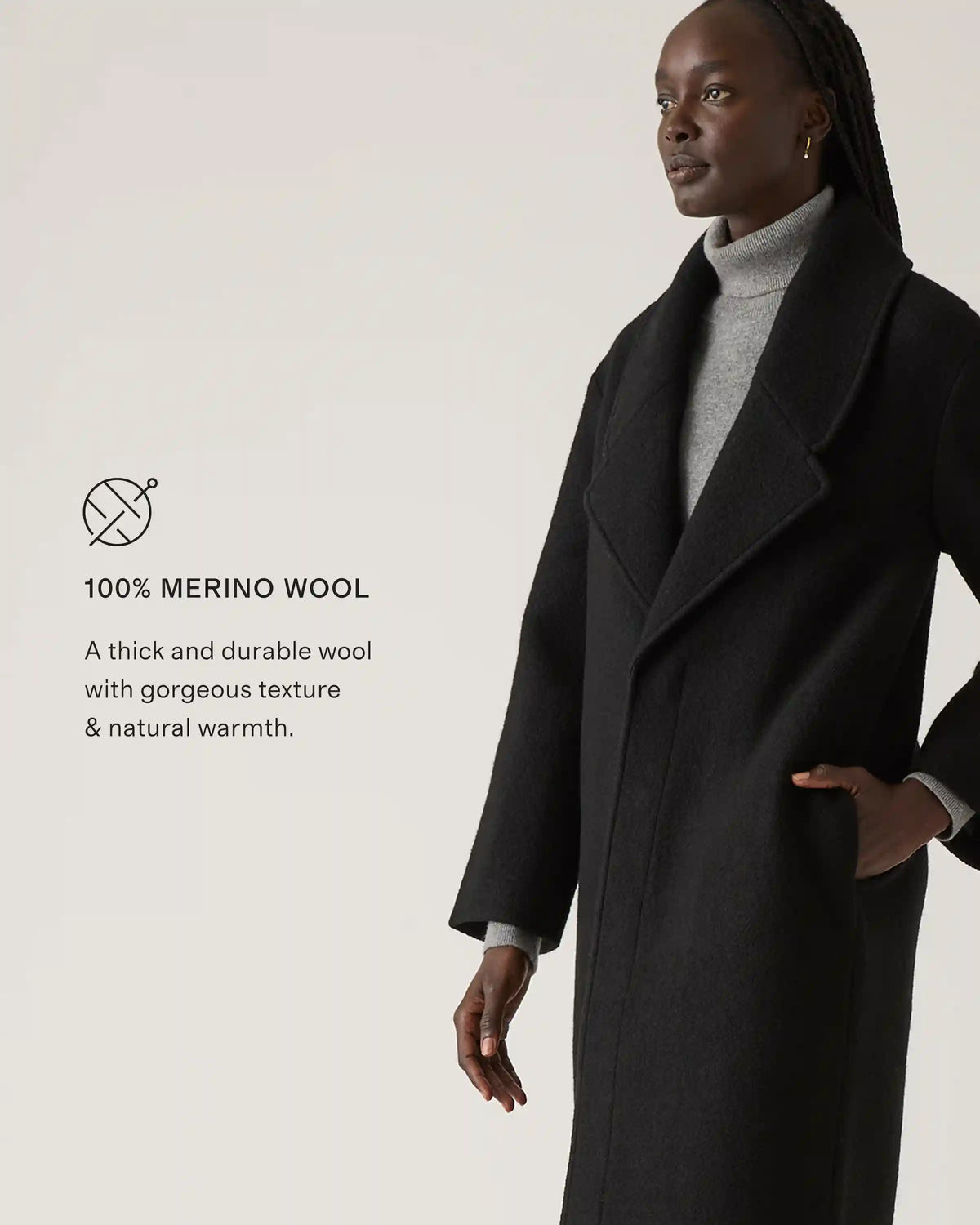 100% Merino Wool Cropped Shirt Jacket