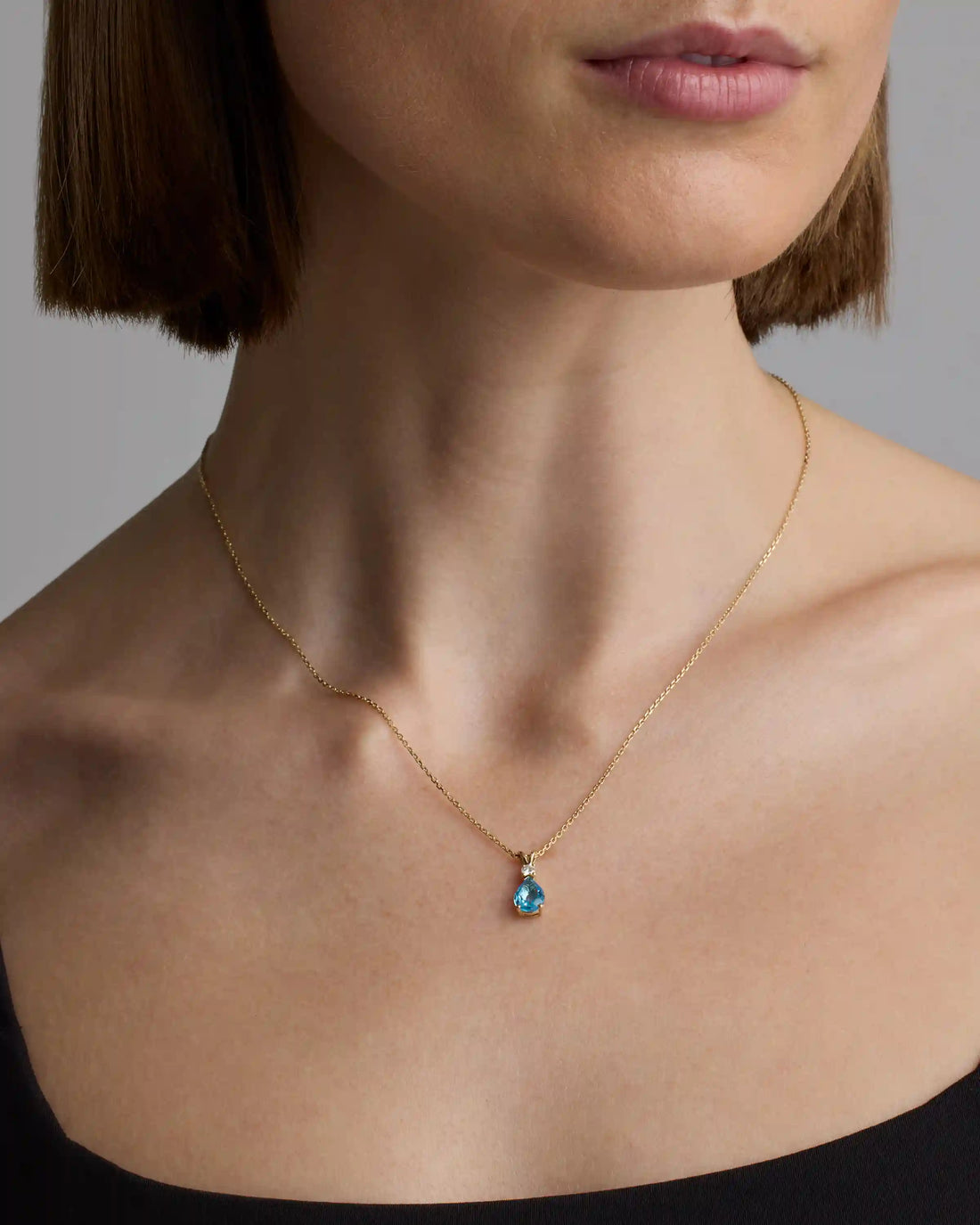 14K Gold Diamond & Semi-Precious Gemstone Drop Necklace