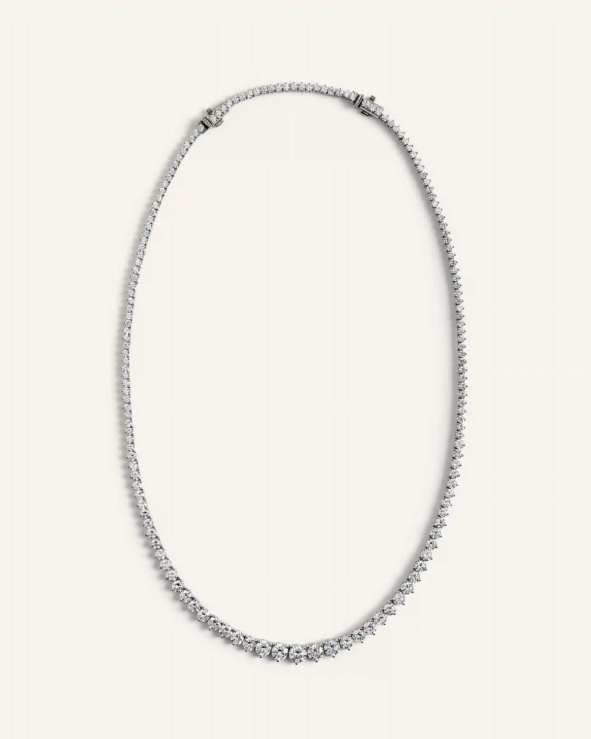 14K Gold Lab Grown Diamond Graduated Tennis Necklace - 16ctw