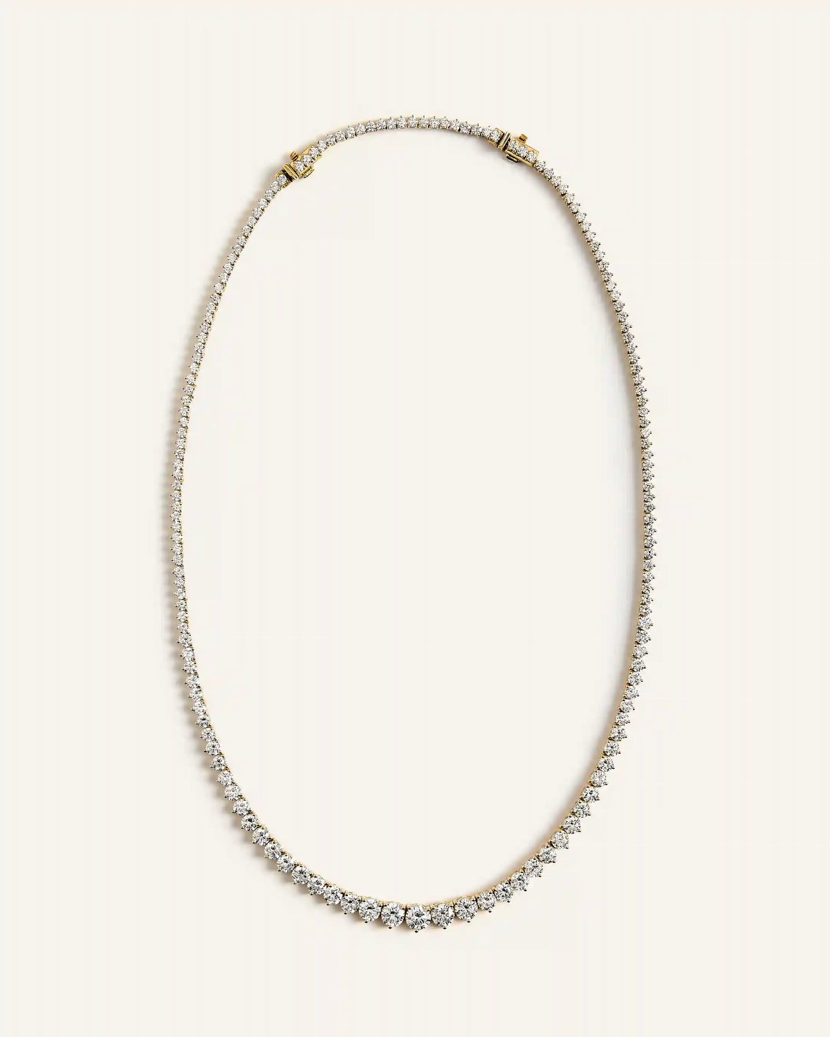 14K Gold Lab Grown Diamond Graduated Tennis Necklace - 16ctw