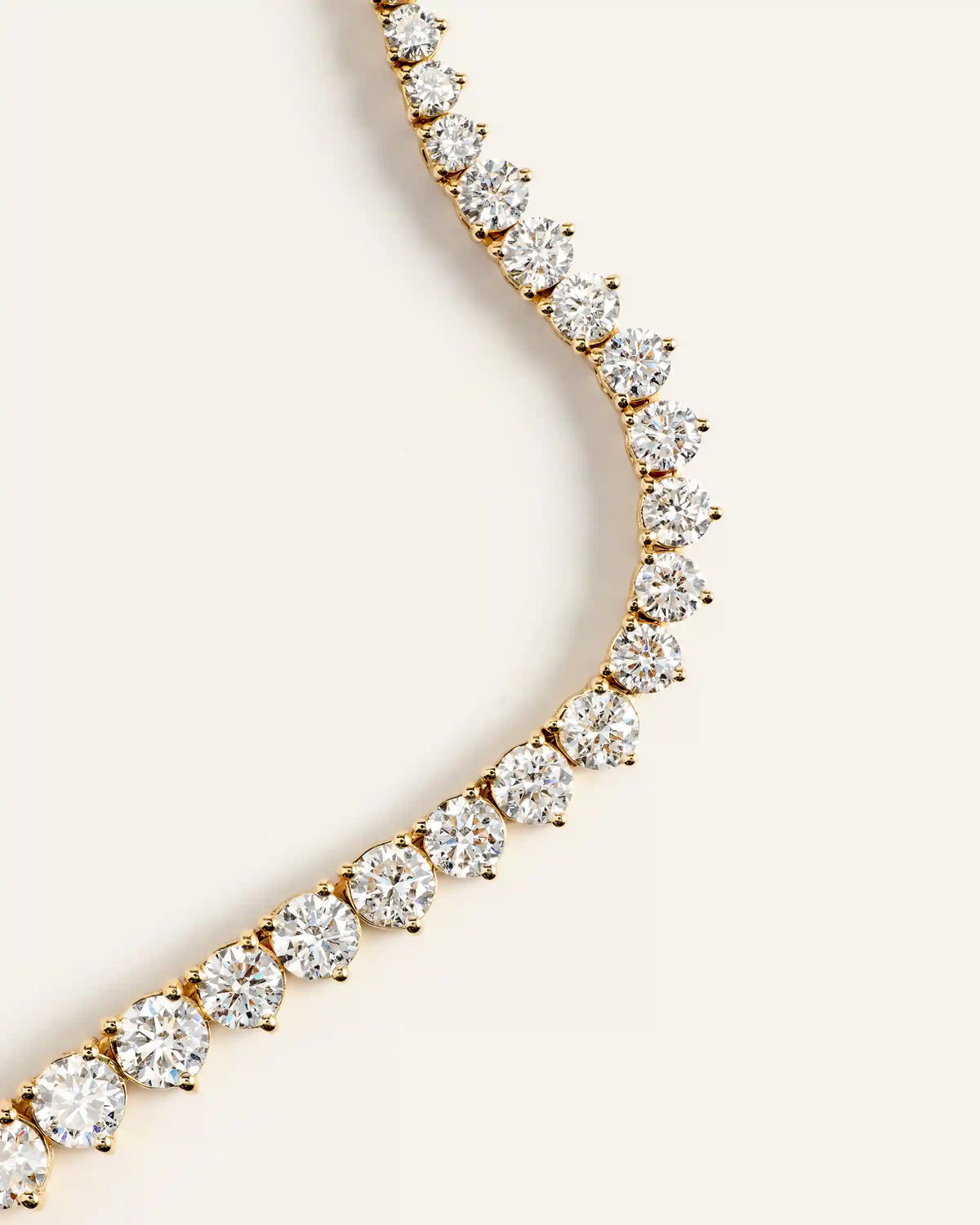 14K Gold Lab Grown Diamond Graduated Tennis Necklace - 16ctw