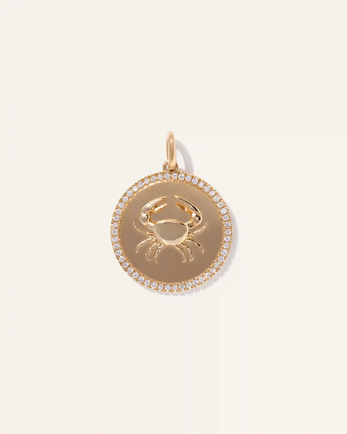 14K Gold Pave Zodiac Medallion Necklace