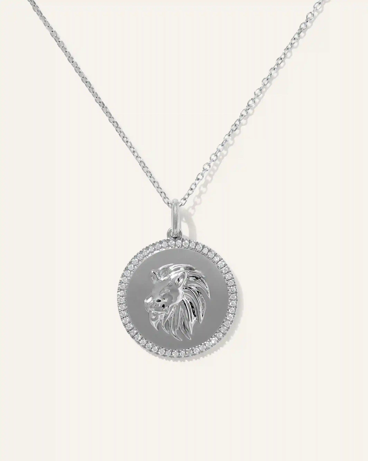 14k Gold Pave Zodiac Medallion Necklace