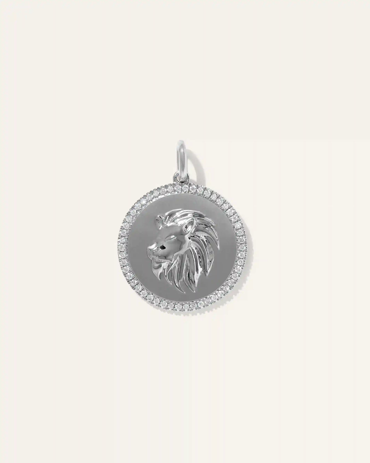 14K Gold Pave Zodiac Medallion Charm