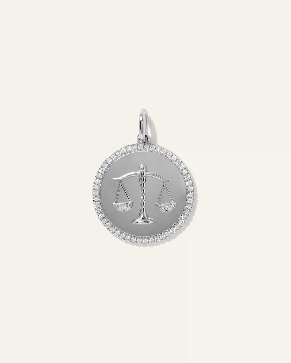 14K Gold Pave Zodiac Medallion Necklace