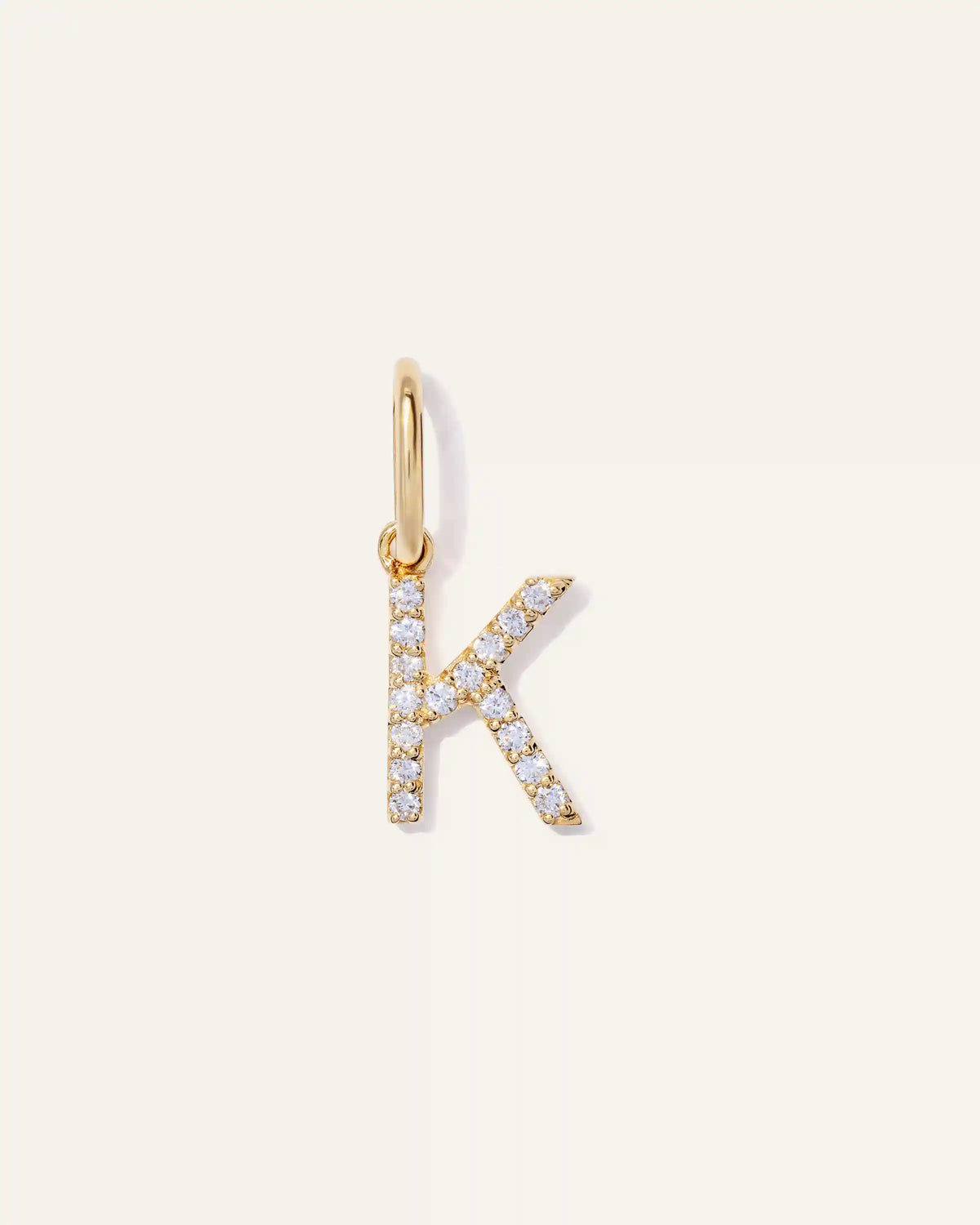 14K Gold Diamond Letter Charm