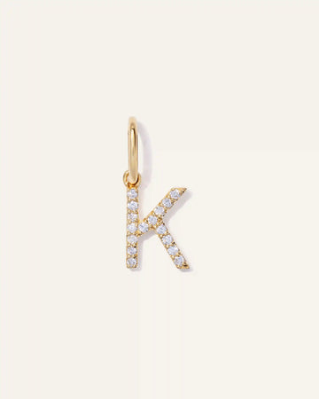 14K Gold Diamond Letter Charm