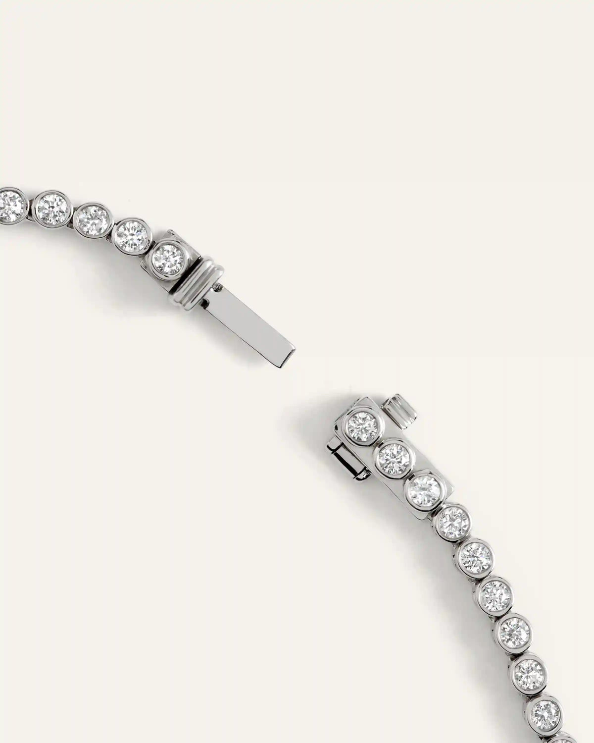 14K Gold Lab Grown Diamond Bezel Set Graduated Tennis Necklace - 7ctw