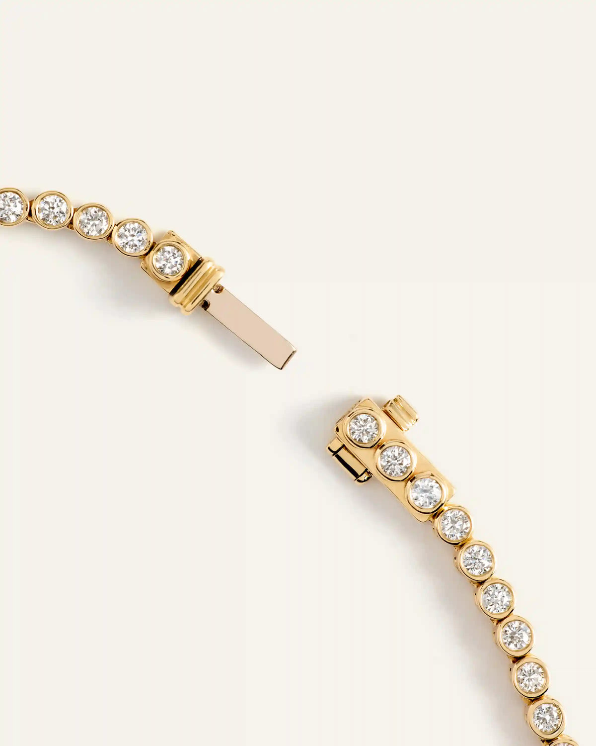 14K Gold Lab Grown Diamond Bezel Set Graduated Tennis Necklace - 7ctw