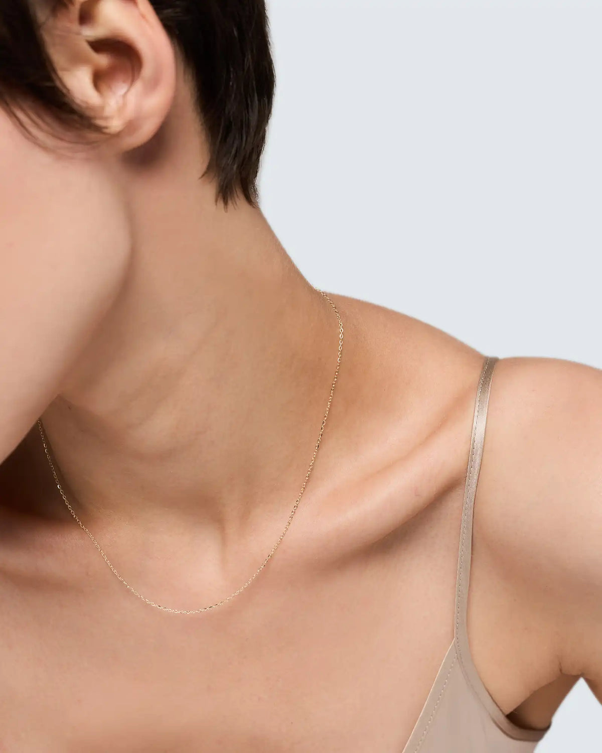 10K Gold Delicate Cable Chain Necklace