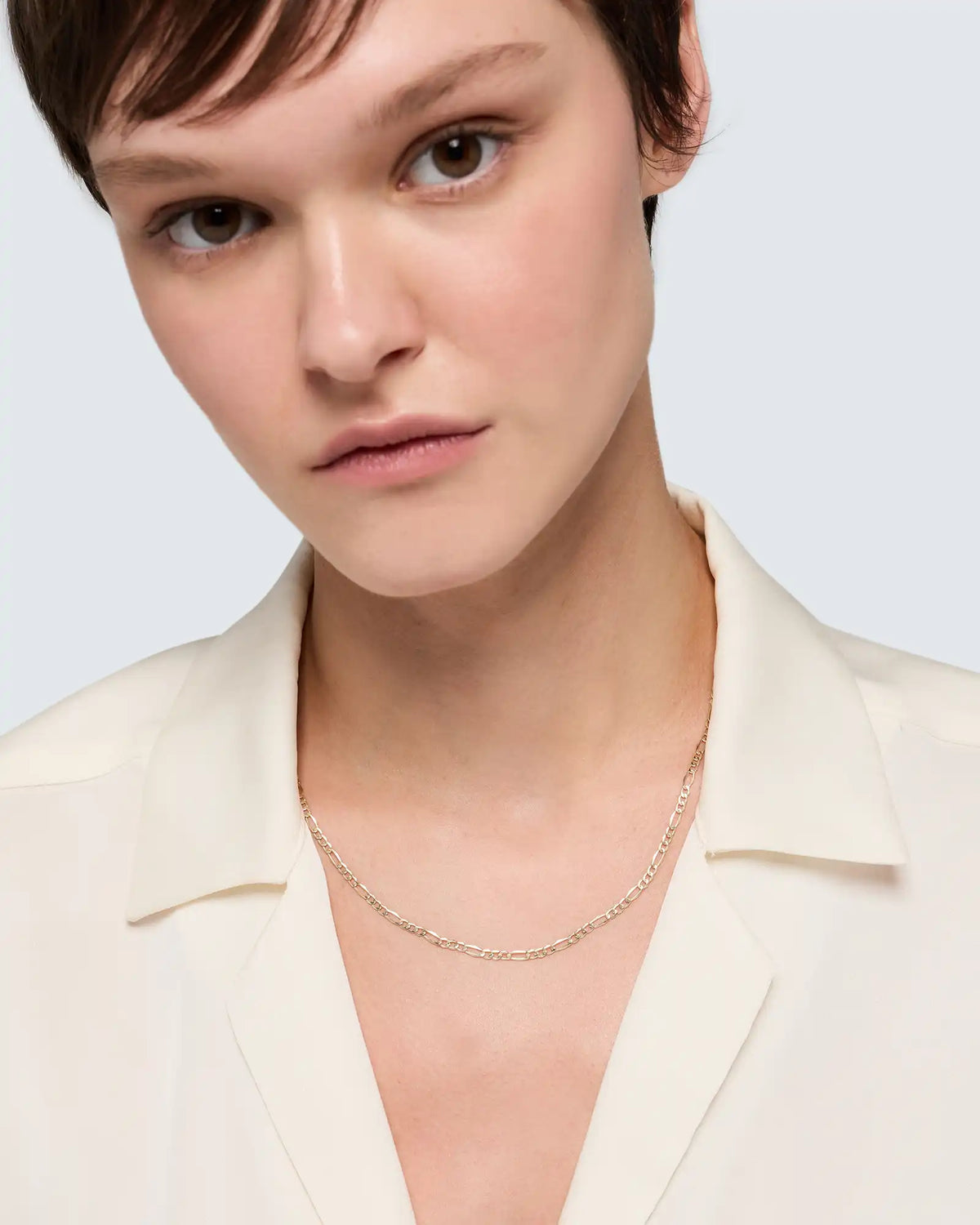 10K Gold Figaro Chain Necklace
