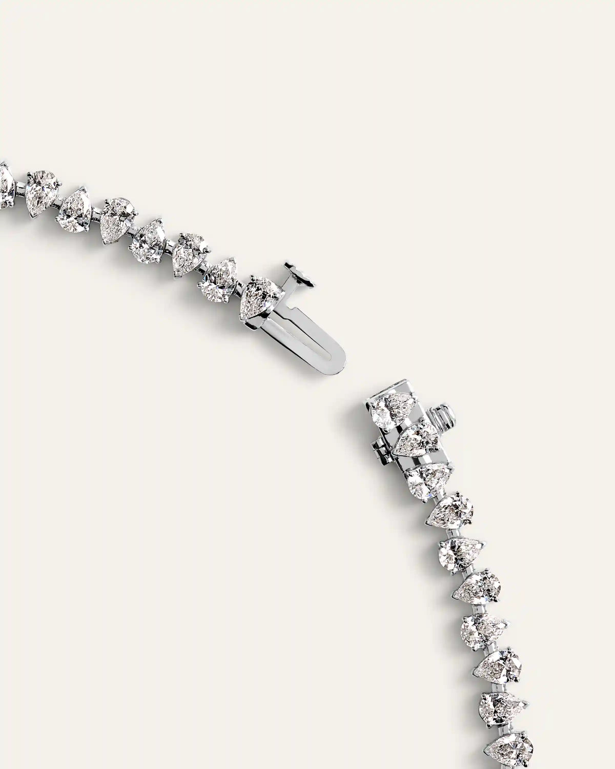 14K Gold Lab Grown Diamond Alternating Pear Tennis Necklace