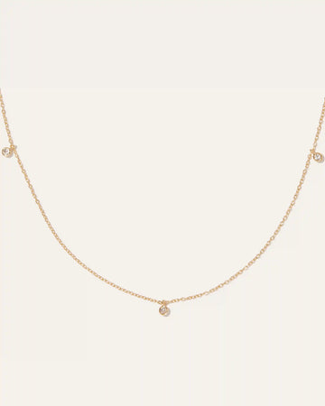 White Sapphire Triple Bezel Drop Choker