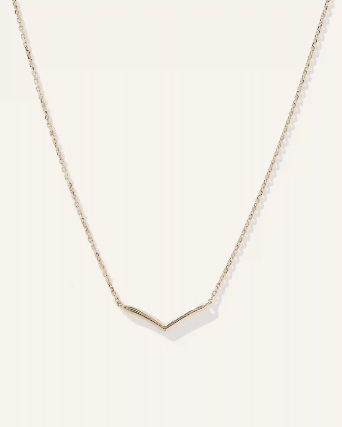 14K Gold Wishbone Necklace