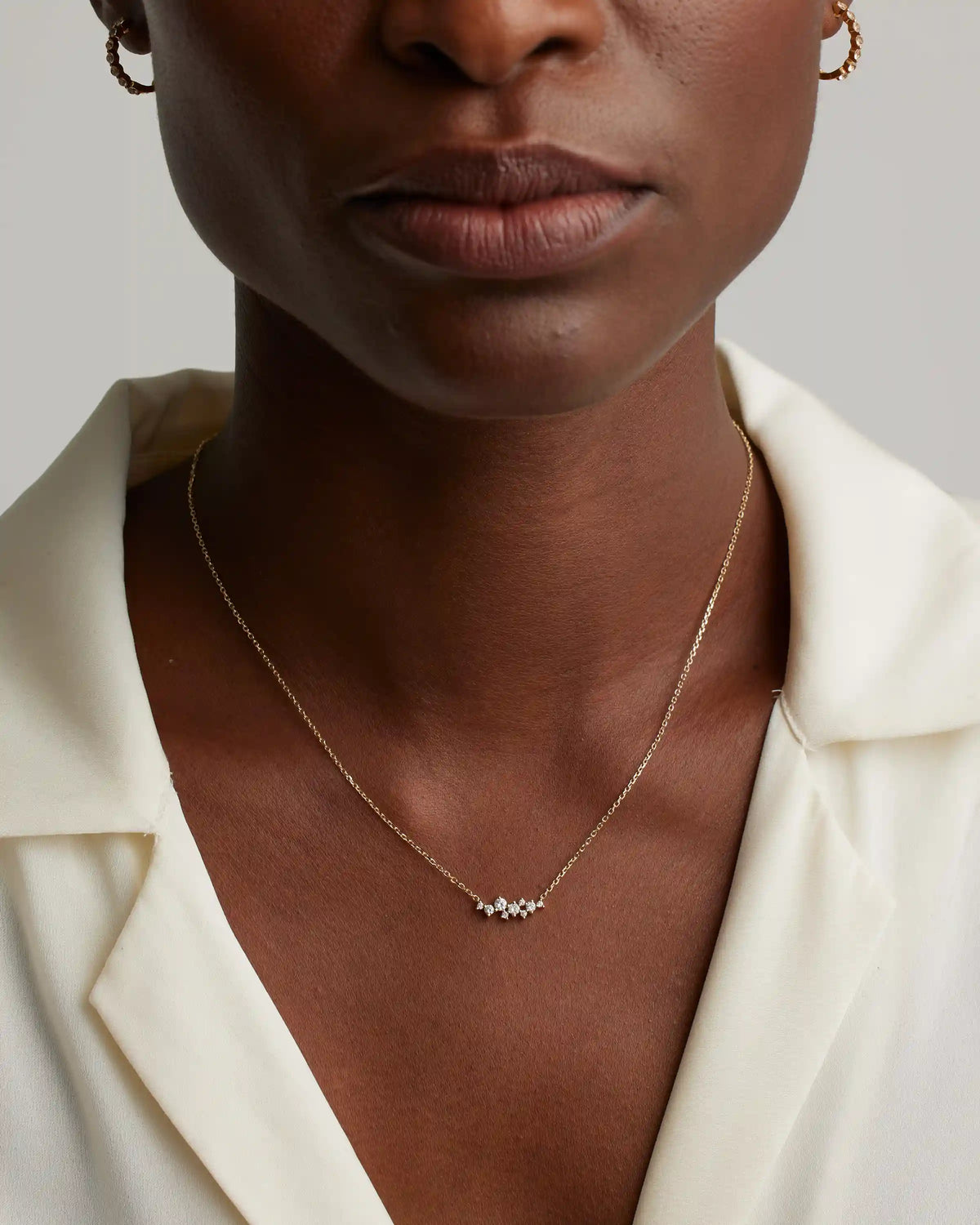 14K Gold Diamond Scatter Necklace