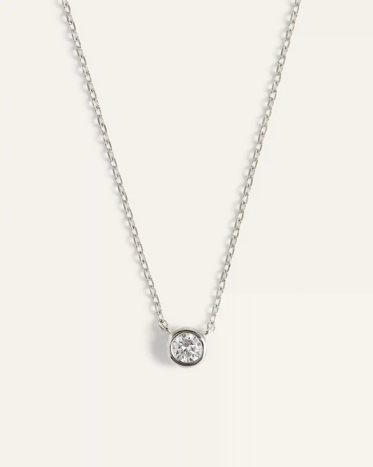 14K Gold Diamond Bezel Necklace