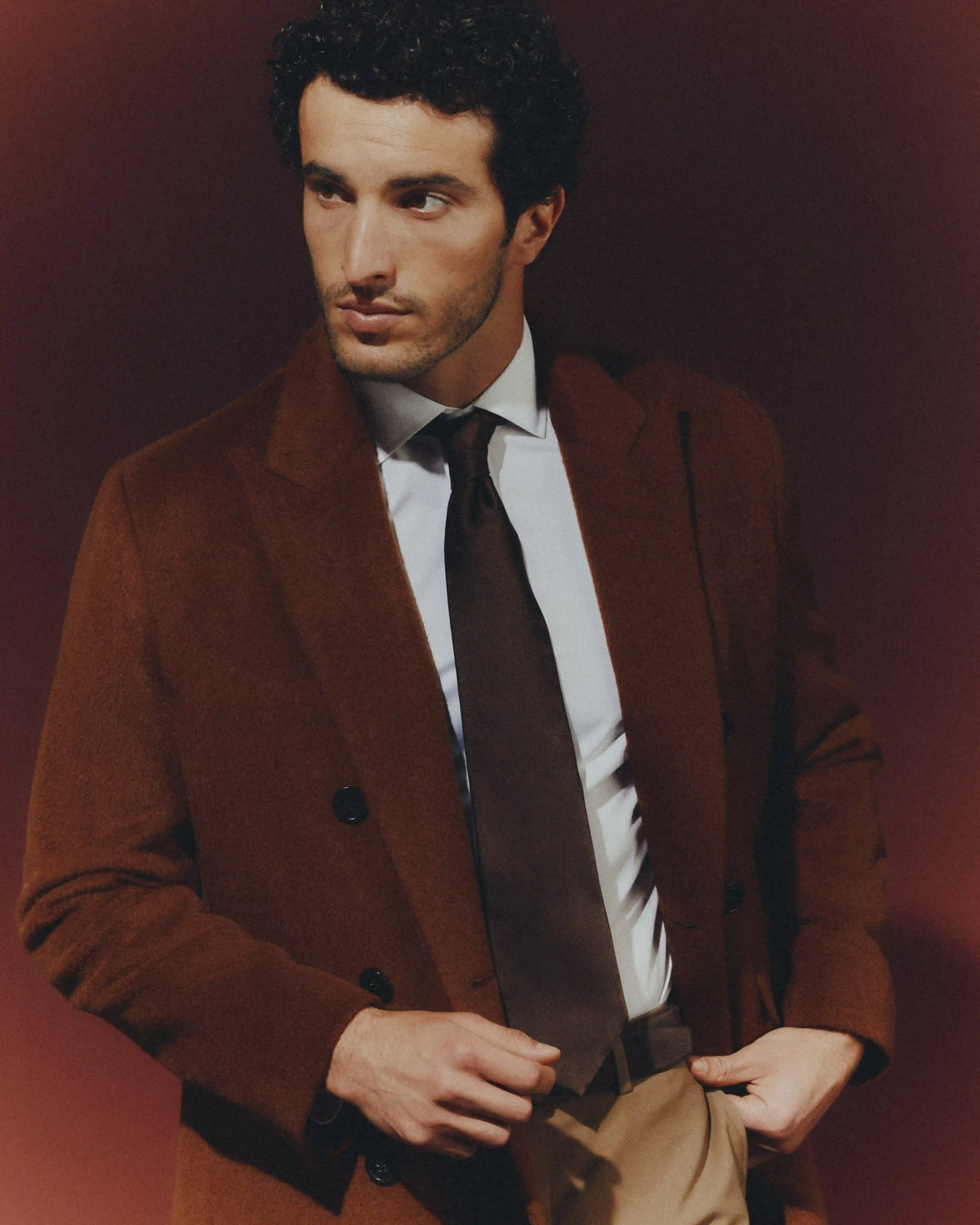 Camel Hair Double-Breasted Overcoat