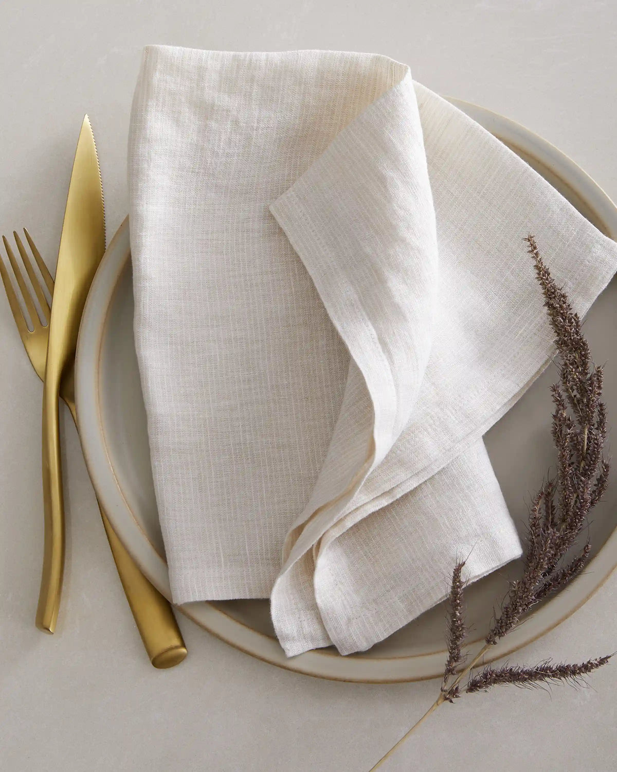 European Linen Stripe Napkins, Set of 4