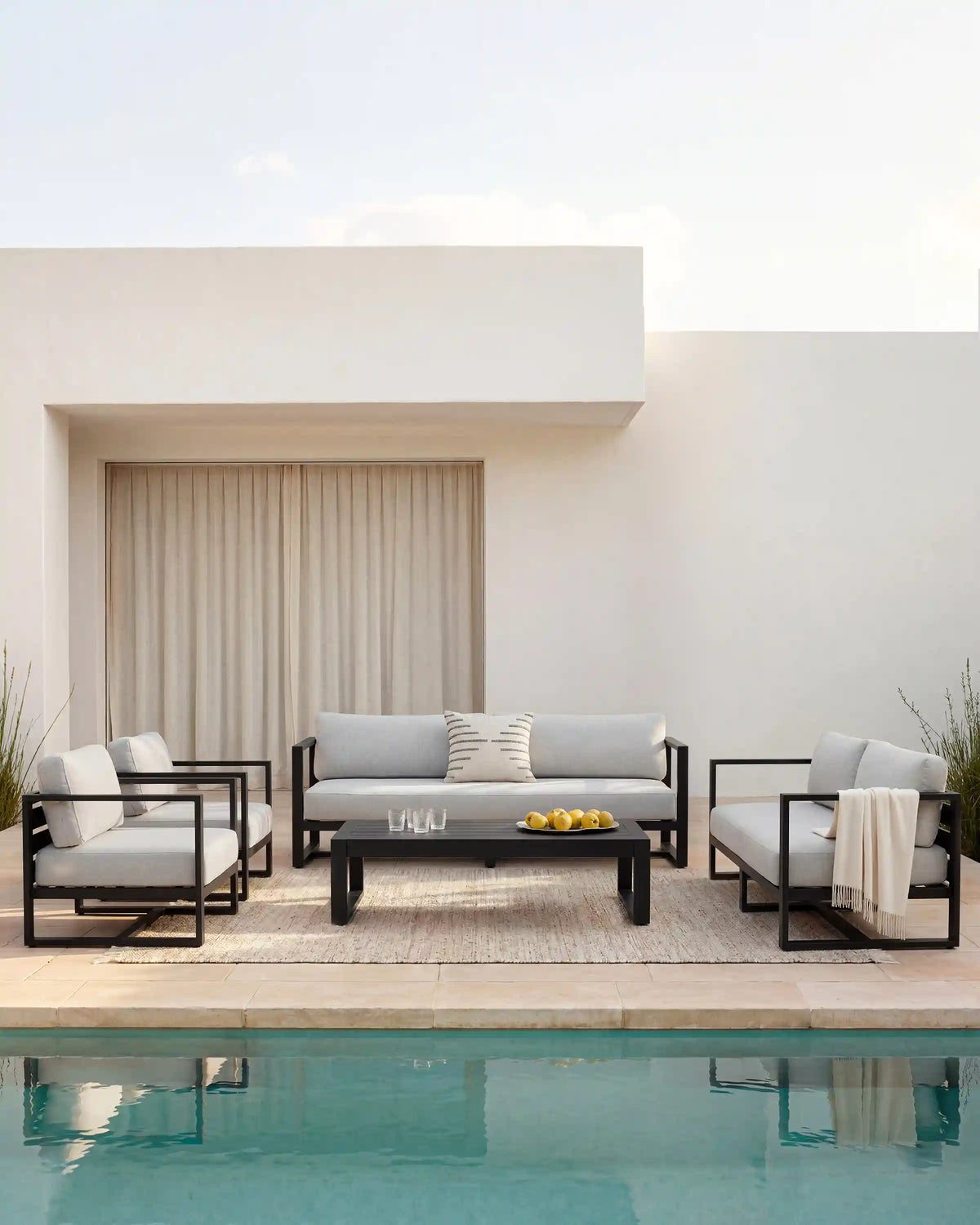 Linear Aluminum Outdoor Sofa