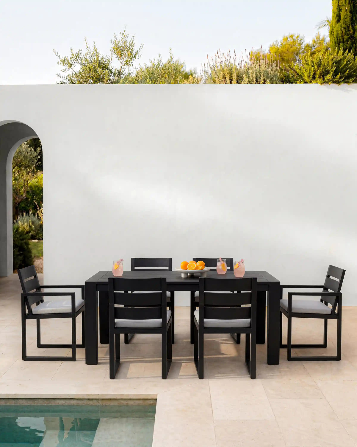 Linear Aluminum Outdoor Dining Table