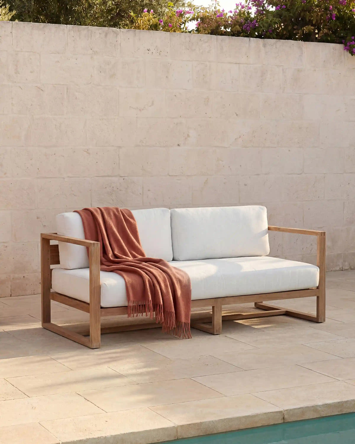 Linear Solid Teak Outdoor Sofa