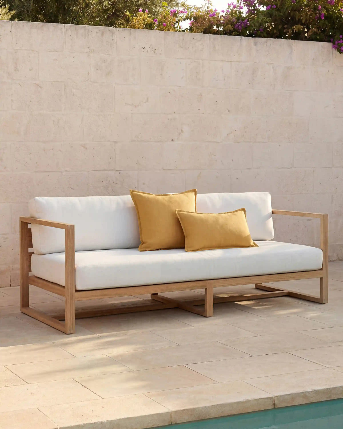 Linear Solid Teak Outdoor Sofa