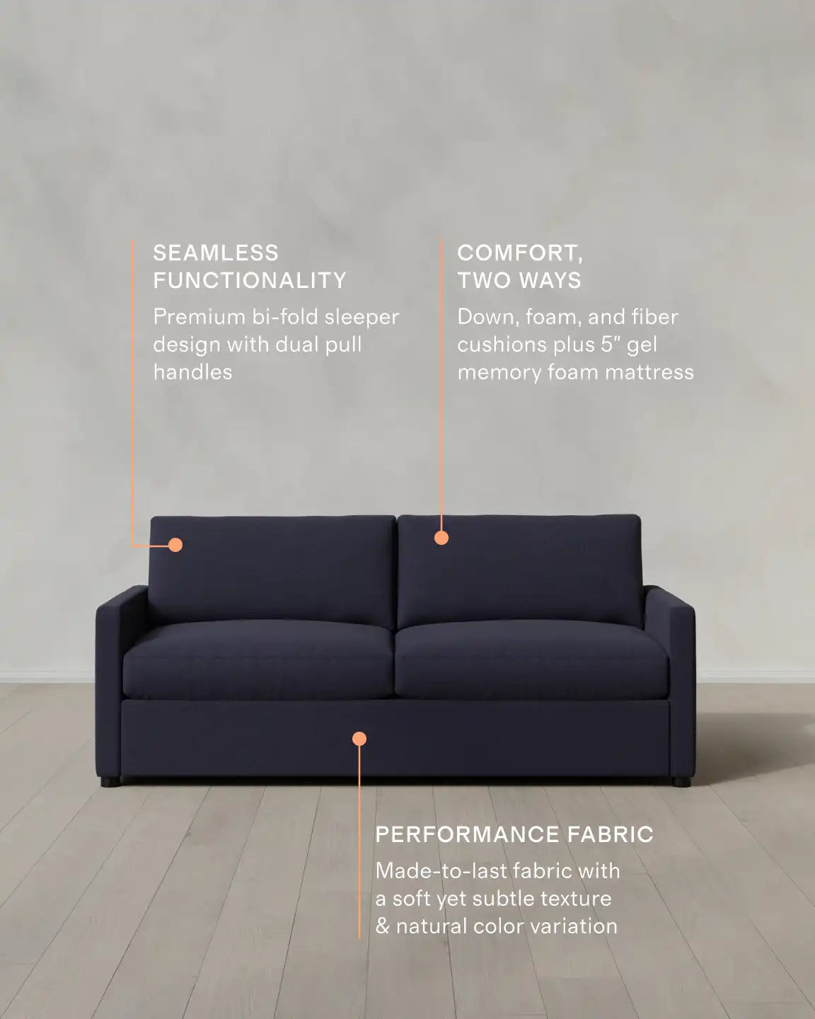 Brennan Sleeper Sofa in Performance Basketweave