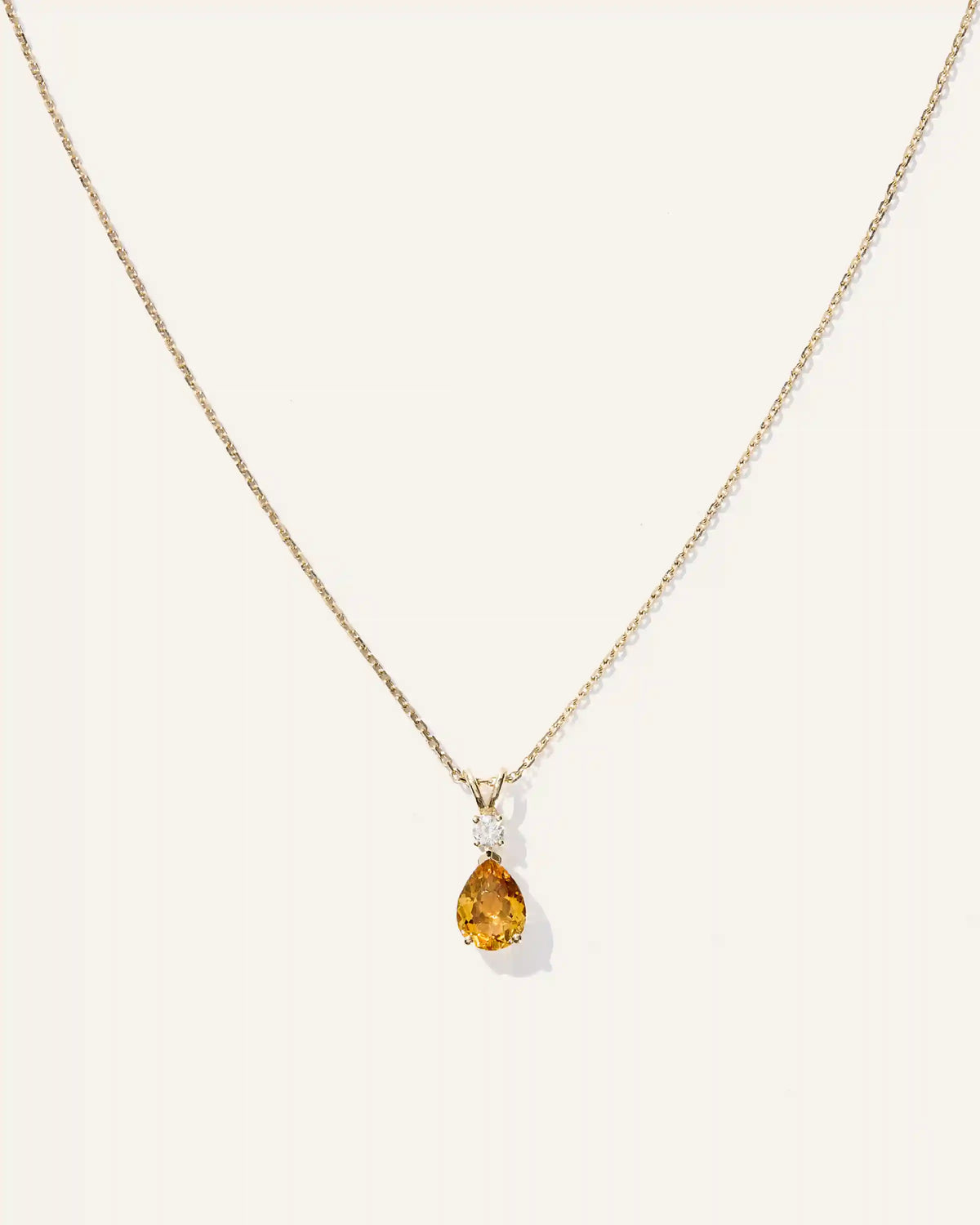 14K Gold Diamond & Semi-Precious Gemstone Drop Necklace