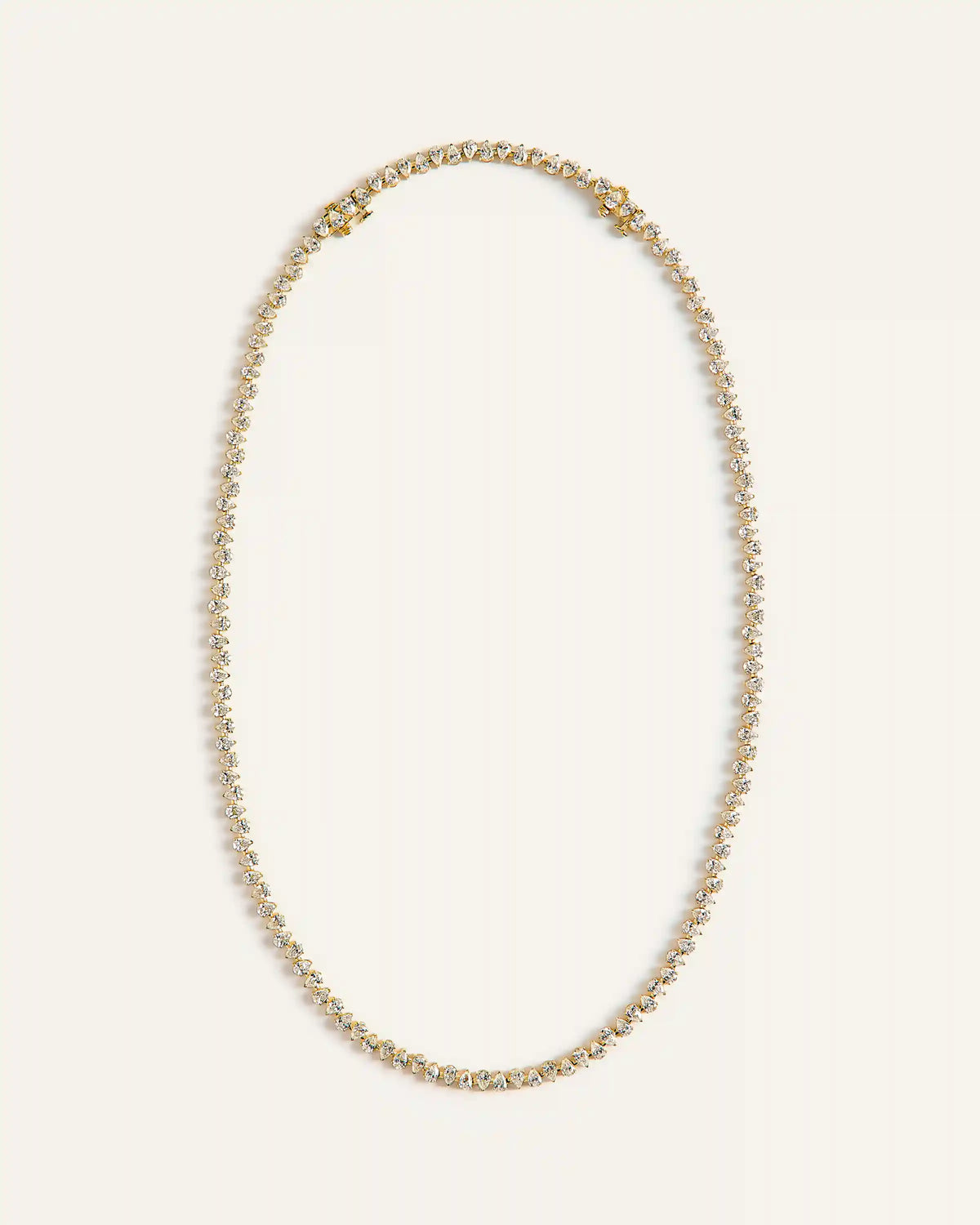 14K Gold Lab Grown Diamond Alternating Pear Tennis Necklace