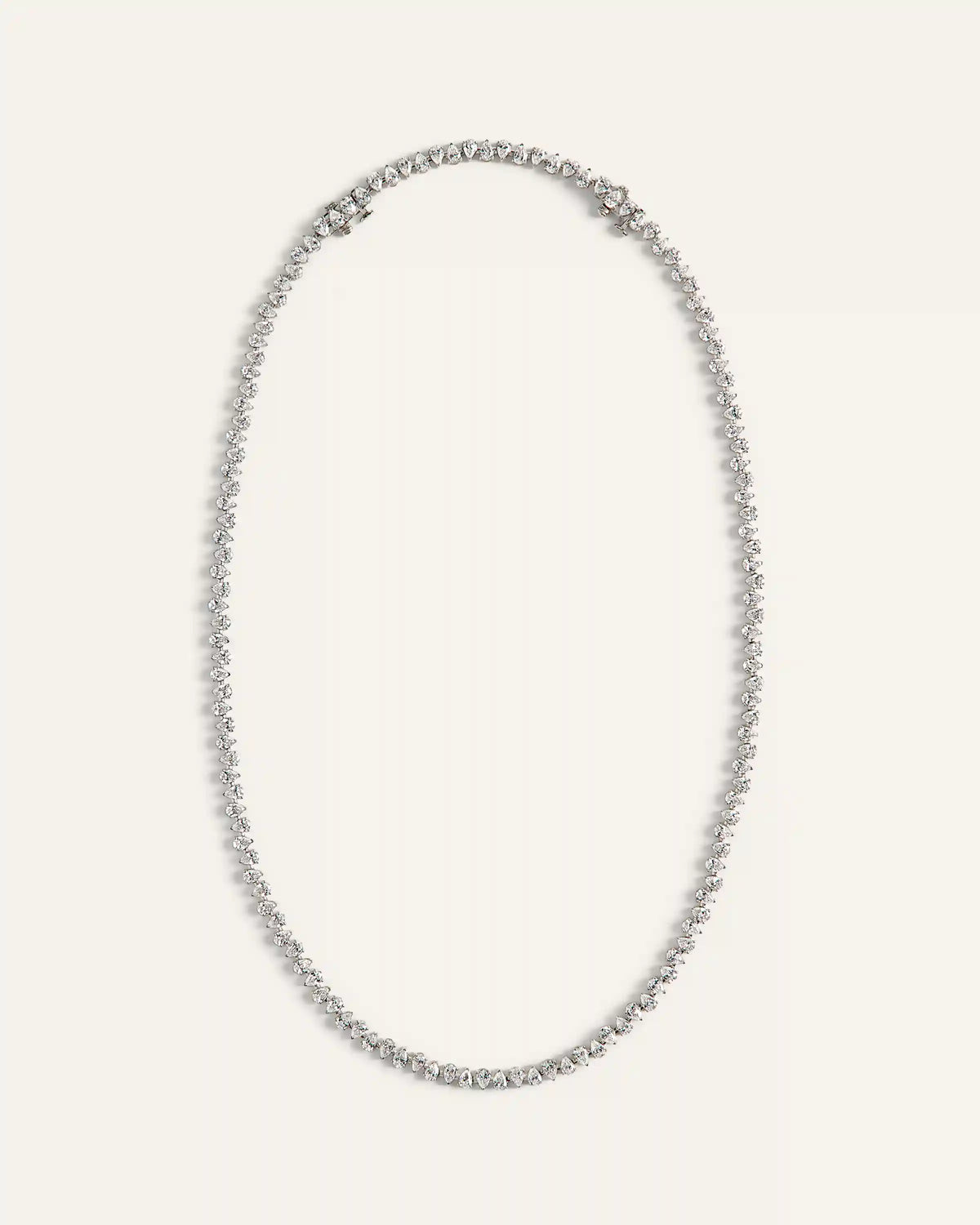 14K Gold Lab Grown Diamond Alternating Pear Tennis Necklace