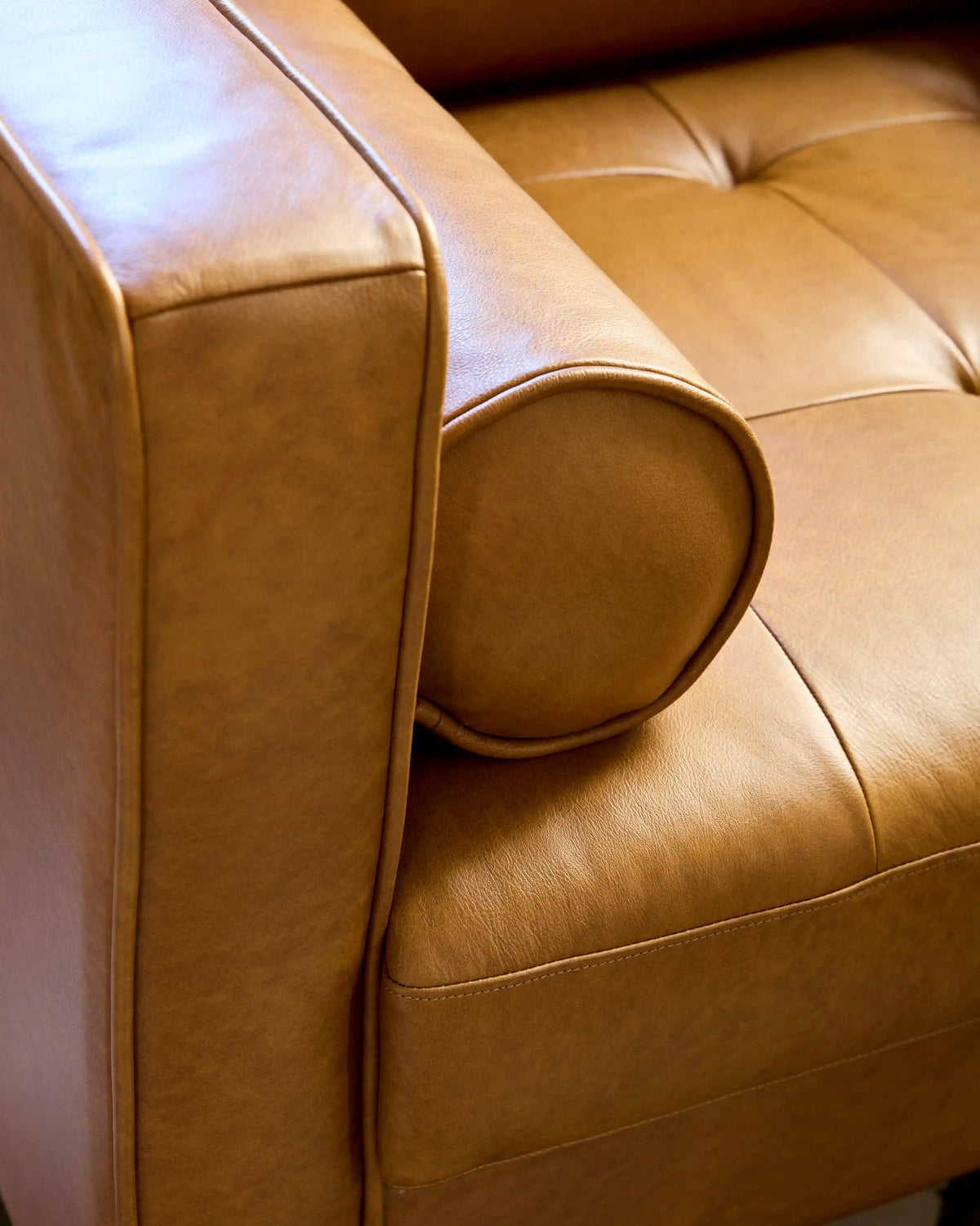 Italian Leather Midcentury Accent Chair