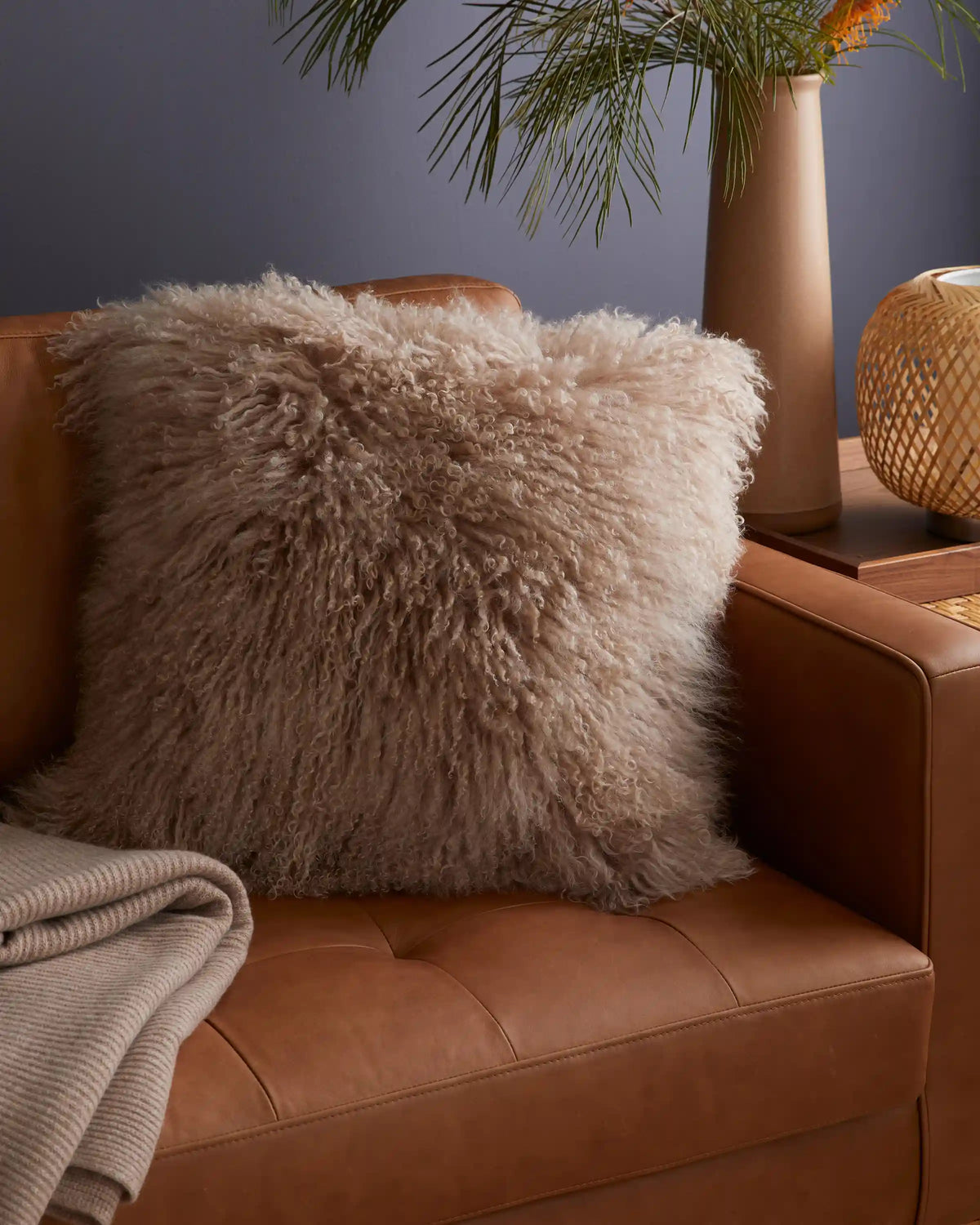 Luxe Mongolian Lamb Pillow Cover (Set of 2)