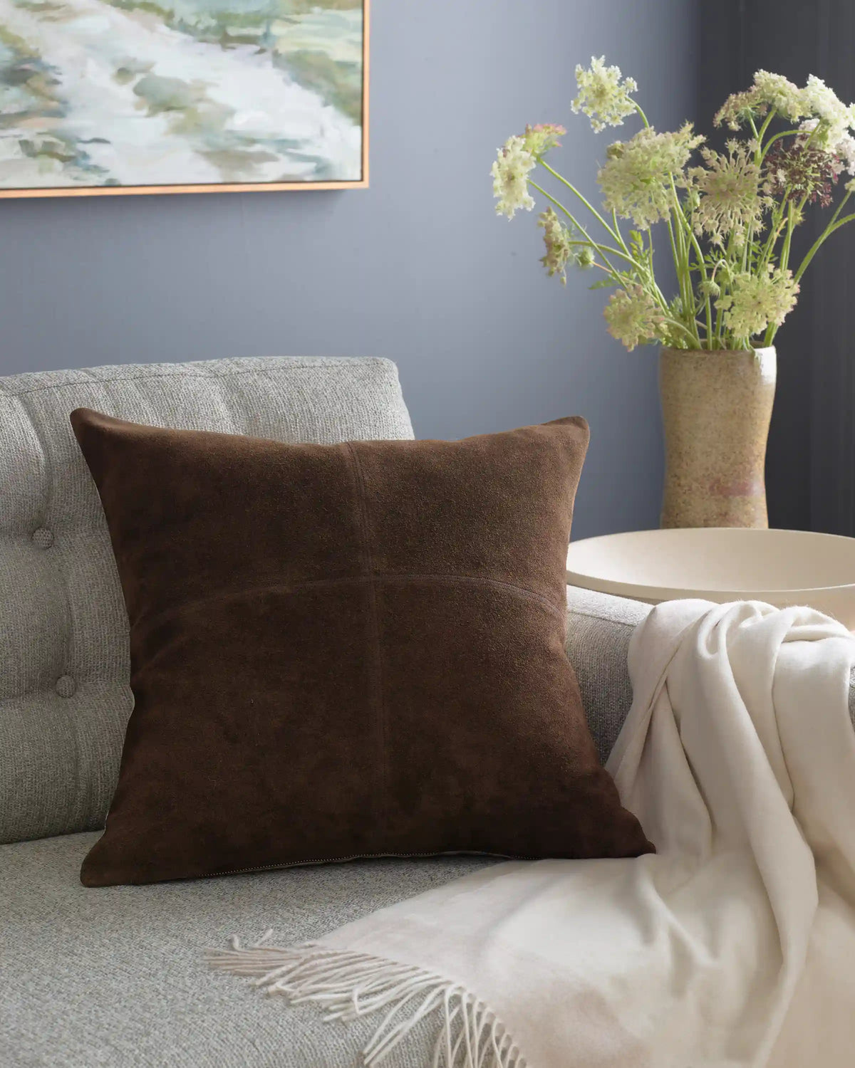Pieced Suede Pillow Cover (Set of 2)